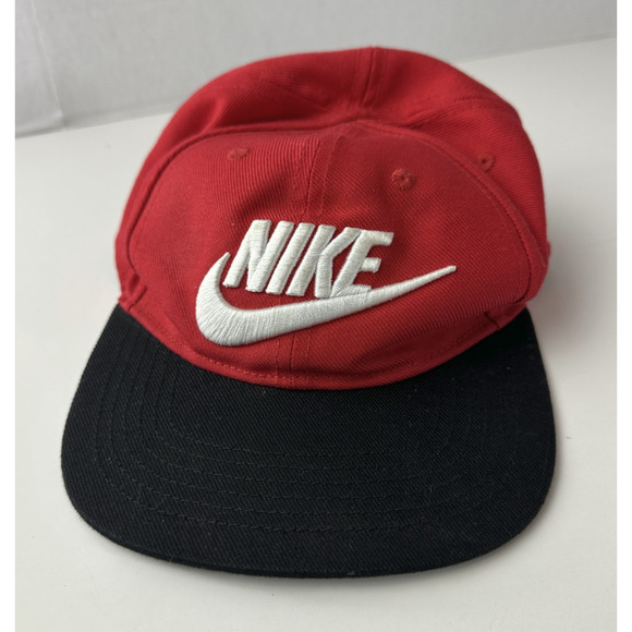 Nike CHILD Snapack Hat Swoosh Air Black Red Spellout Adjustable Kid's One Size - Picture 9 of 9